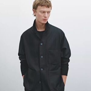 LUCIANO BARBERA Wool Single Breasted Coat, Black